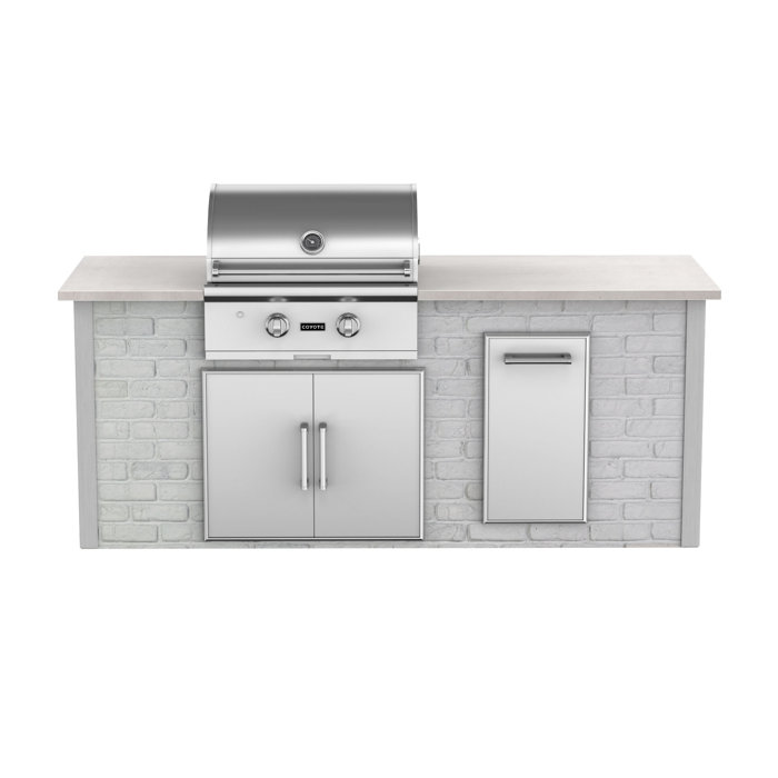 RTA Outdoor Living 72’ Rta Outdoor Kitchen Island With Grill And Waste